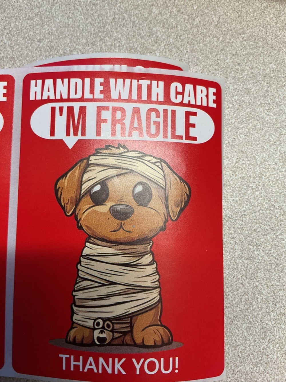 50 Cute Fragile Stickers Handle With Care Funny Animal Labels - Picture 4 of 4